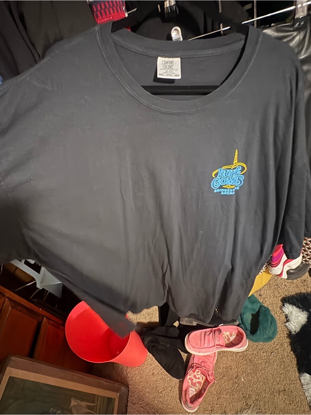 Luke Combs Bridgestone Arena Logo Tee. Neon on back. Official tour merch